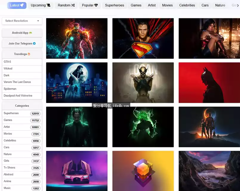 一个高清壁纸站/按标签分类/壁纸超多